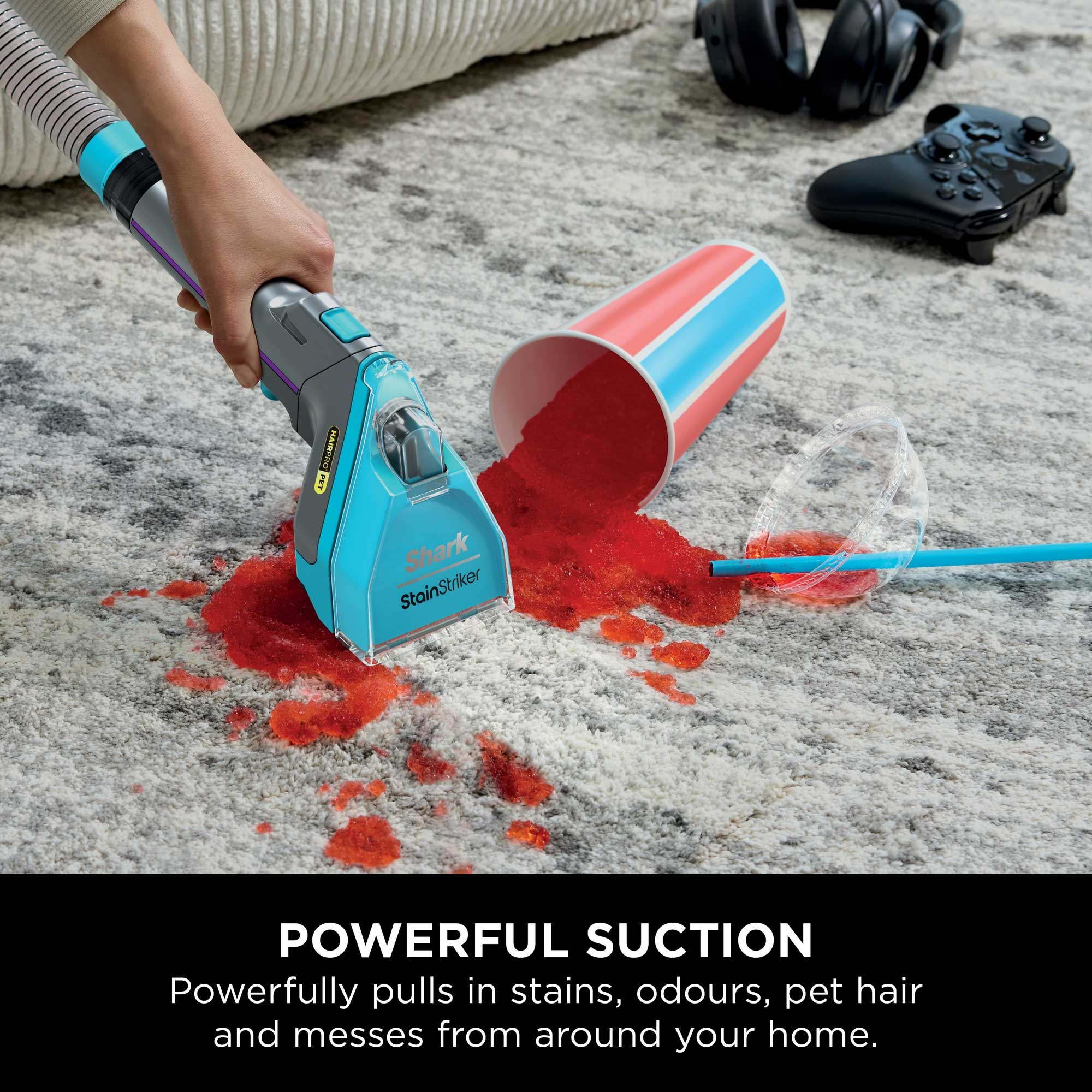 Shark StainStriker HairPro Pet Stain & Spot Cleaner – Dark Silver & Force Fuchsia | PX250UKT Shark StainStriker HairPro Pet Stain & Spot Cleaner – Dark Silver & Force Fuchsia | PX250UKT