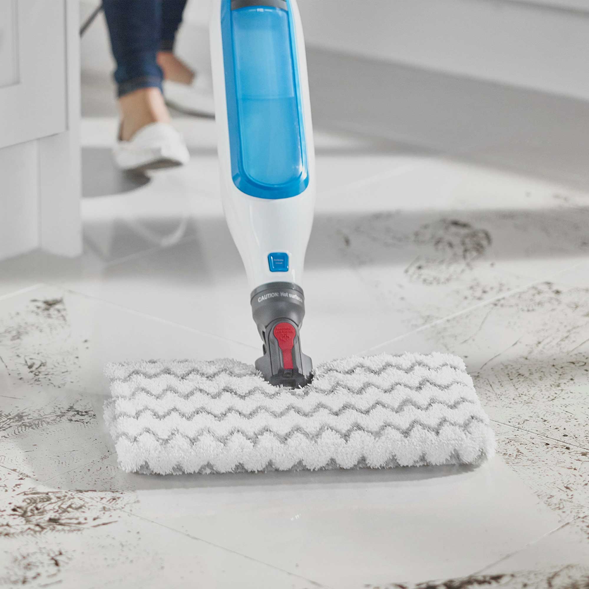 Shark Klik n'Flip Manual Steam Pocket Mop – White & Blue | S6001UK Shark Klik n'Flip Manual Steam Pocket Mop – White & Blue | S6001UK