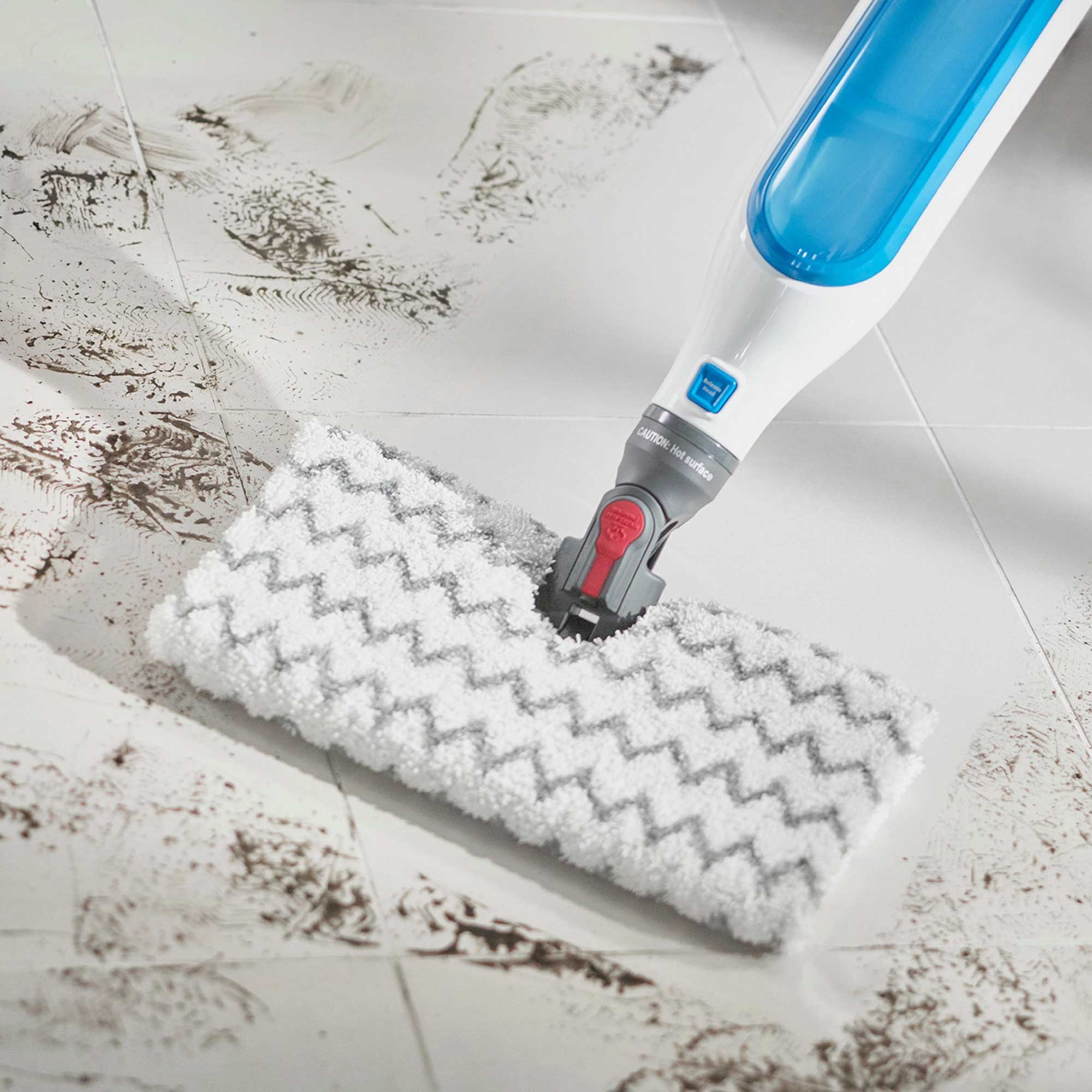 Shark Klik n'Flip Manual Steam Pocket Mop – White & Blue | S6001UK Shark Klik n'Flip Manual Steam Pocket Mop – White & Blue | S6001UK